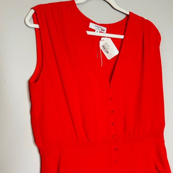 Thakoon Collective Pink V-Neck Shift Dress Sleeveless Crepe Size 10 - Picture 4 of 8